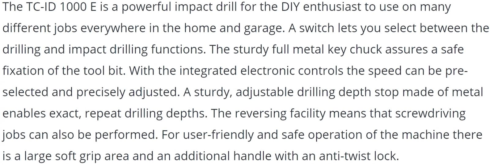 מקדחה חשמלית מקצועית היינל EINHELL TC-ID 1000 E 1010W